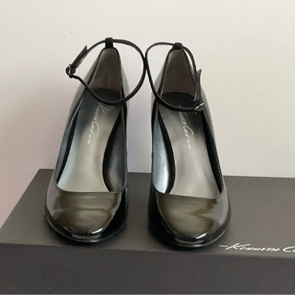 Kenneth Cole Black Patent Leather & Suede Pumps Stiletto Heel Shoes Size 6 - Picture 3 of 12